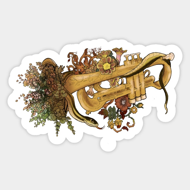 The Nature of a Ribbon and Trumpet Sticker by Shadowsantos